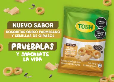 Nuevas Rosquitas TOSH Queso parmesano y Semillas de Girasol